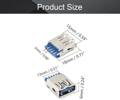 PCB USB Connector USB 3.0 Female Jack 4 Pin 180 Degree Curled Edge 5Pcs,WuJuntool in Kuwait