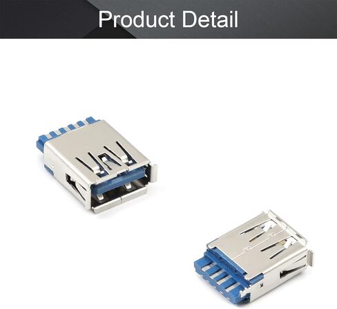 PCB USB Connector USB 3.0 Female Jack 4 Pin 180 Degree Curled Edge 5Pcs,WuJuntool in Kuwait
