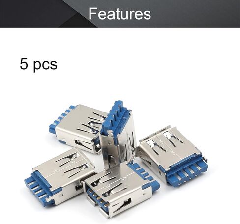 PCB USB Connector USB 3.0 Female Jack 4 Pin 180 Degree Curled Edge 5Pcs,WuJuntool in Kuwait