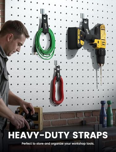 Lamicall Heavy-Duty Extension Cord Storage Straps - 3Pack Garage Storage Organizer, Durable Nylon Cord Holder Straps for Workshop RV Shed, 3 Sizes (10", 14", 18") for Tools Organization, Gifts for Men in Kuwait