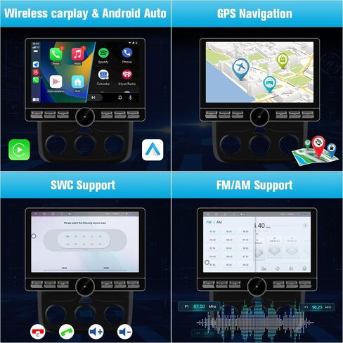 ستيريو راديو السيارة Junsun Qualcomm 8-Core لسيارة Dodge Ram 2013-2019 1500/2500/3500 (4GB RAM 64GB ROM)، شاشة لمس 10.6 بوصة HD IPS مدمجة 4G LTE مع Carplay لاسلكي Android Auto GPS WiFi BT SWC Manual AC in Kuwait