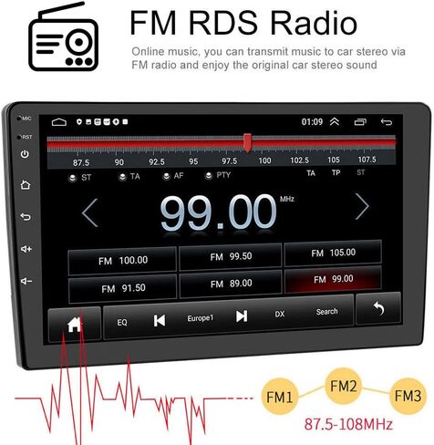 راديو ستيريو للسيارة Android 13 لسيارة Toyota Corolla 2009-2013 مع Carplay Android Auto، مشغل صوت للسيارة 9 بوصات مع شاشة لمس بلوتوث FM/RDS WiFi SWC Mirror Link GPS Navigation Head Unit in Kuwait