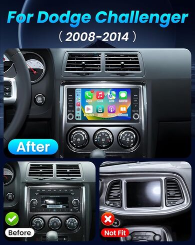 [8Core 4G+64G] راديو ستيريو للسيارة Dodge Avenger Challenger 2008-2014: لـ Dodge RAM 1500 2009-2012، شاشة لمس لاسلكية Carplay Android Auto GPS WiFi Bluetooth SWC FM AM RDS DSP كاميرا احتياطية in Kuwait