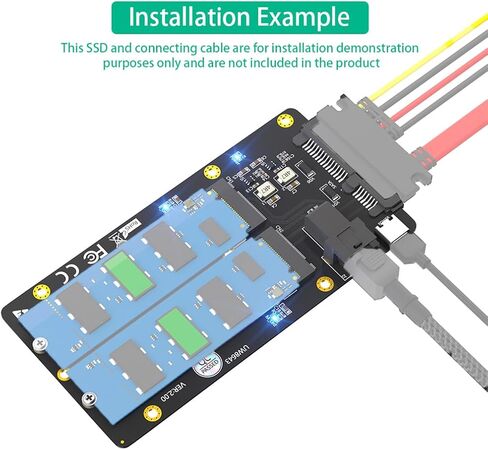 JMT M.2 NVMe SSD/SATA-Bus SSD to SFF-8643 and SATA Adapter 2 in 1 Combo for M.2 2230 2242 2260 2280 SSD in Kuwait
