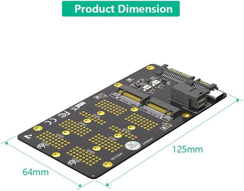 JMT M.2 NVMe SSD/SATA-Bus SSD to SFF-8643 and SATA Adapter 2 in 1 Combo for M.2 2230 2242 2260 2280 SSD in Kuwait