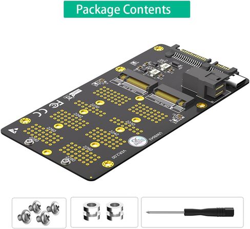 JMT M.2 NVMe SSD/SATA-Bus SSD to SFF-8643 and SATA Adapter 2 in 1 Combo for M.2 2230 2242 2260 2280 SSD in Kuwait