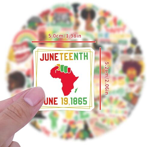 55 قطعة من ملصقات ديكورات Juneteenth للبالغين، 19 يونيو 1865 لتحرير الأمريكيين من أصل أفريقي وشهر التاريخ الأسود ويوم الاستقلال وملصقات الحرية in Kuwait