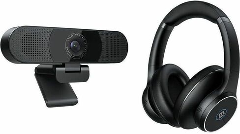 EMEET C980 Pro 4K - كاميرا ويب 3 في 1 قابلة للتوصيل والتشغيل مع عدسة 4K وأربعة ميكروفونات لتقليل الضوضاء ومكبرات صوت بقدرة 1 وات وغطاء خصوصية مغناطيسي. مجال رؤية قابل للتعديل من 60 درجة إلى 98 درجة مع تصحيح الإضاءة المنخفضة تلقائيًا in Kuwait