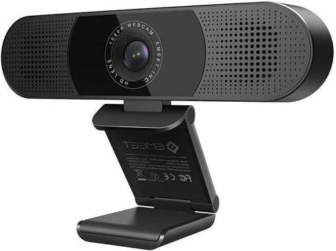 EMEET C980 Pro 4K - كاميرا ويب 3 في 1 قابلة للتوصيل والتشغيل مع عدسة 4K وأربعة ميكروفونات لتقليل الضوضاء ومكبرات صوت بقدرة 1 وات وغطاء خصوصية مغناطيسي. مجال رؤية قابل للتعديل من 60 درجة إلى 98 درجة مع تصحيح الإضاءة المنخفضة تلقائيًا in Kuwait