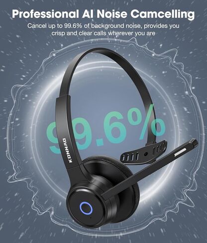 سماعة رأس لاسلكية، سماعة رأس V5.3 جديدة 2024 مع دونجل USB، سماعات كمبيوتر QCC3034 ميكروفون بخاصية إلغاء الضوضاء وكتم صوت الميكروفون، وقت عمل 30 ساعة للكمبيوتر/الكمبيوتر المحمول/سكايب/زوم/فرق MS in Kuwait