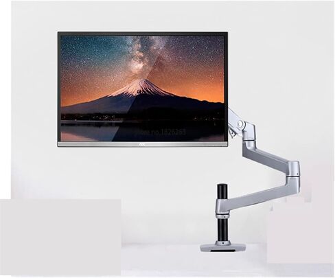 حامل شاشة، ألومنيوم كامل بدون حركة رفع ذراع طويل للغاية 10-38 بوصة LED شاشة LCD حامل حامل شاشة - 1-V63C-فضي in Kuwait