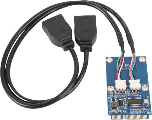 Dioche MPCIe إلى USB بطاقة محول توسيع منفذ USB 2.0 مزدوج لأجهزة الكمبيوتر المحمولة محول نقل بيانات عالي السرعة للأجهزة الخارجية MPCIe مدمج إلى محول مزدوج لتعزيز in Kuwait