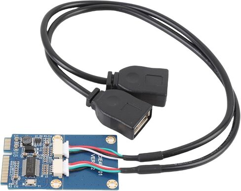 Dioche MPCIe إلى USB بطاقة محول توسيع منفذ USB 2.0 مزدوج لأجهزة الكمبيوتر المحمولة محول نقل بيانات عالي السرعة للأجهزة الخارجية MPCIe مدمج إلى محول مزدوج لتعزيز in Kuwait