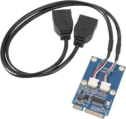 Dioche MPCIe إلى USB بطاقة محول توسيع منفذ USB 2.0 مزدوج لأجهزة الكمبيوتر المحمولة محول نقل بيانات عالي السرعة للأجهزة الخارجية MPCIe مدمج إلى محول مزدوج لتعزيز in Kuwait