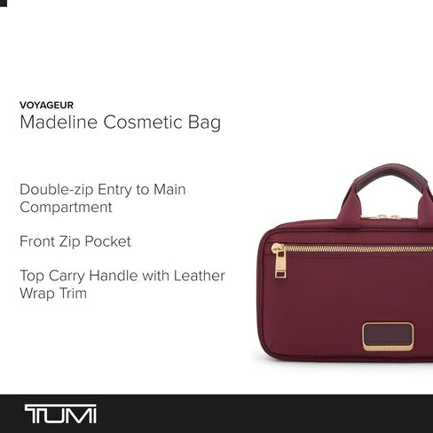 TUMI - Voyageur Madeline Cosmetic Bag - Women's Travel Makeup Toiletry Case, Lightweight with Zip Pockets and Metal Hanger - Small, Wine in Saudi Arabia