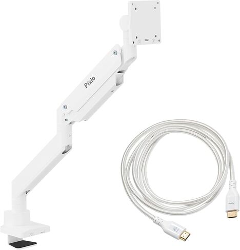 Pixio PS2S Titan White Ultrawide Mega ذراع شاشة واحدة متميزة للخدمة الشاقة مع كابل HDMI 2.1 أبيض معتمد للغاية وسرعة عالية للغاية 10FT 8K 60 هرتز 4K 120 هرتز نايلون مضفر in Kuwait