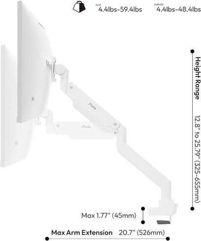 Pixio PS2S Titan White Ultrawide Mega ذراع شاشة واحدة متميزة للخدمة الشاقة مع كابل HDMI 2.1 أبيض معتمد للغاية وسرعة عالية للغاية 10FT 8K 60 هرتز 4K 120 هرتز نايلون مضفر in Kuwait