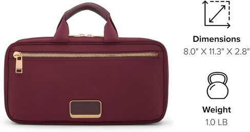 TUMI - Voyageur Madeline Cosmetic Bag - Women's Travel Makeup Toiletry Case, Lightweight with Zip Pockets and Metal Hanger - Small, Wine in Saudi Arabia