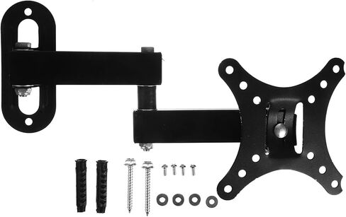 HOMSFOU Adjustable Computer Wall Bracket and Tv Wall Mount for 14-27 Inch Flat Screens with Fixed No-Drill Installation Suitable for Home and Office Use in Kuwait
