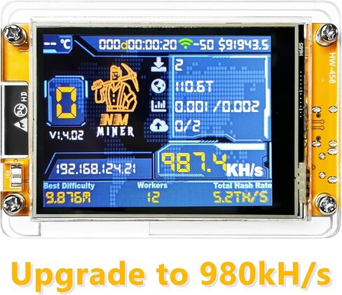 2025 أحدث Bitcoins Miner BTC Miner USB NMMiner ESP32 Hashrate 1000K / HS 2.8 بوصة شاشة ذكية تشفير عامل منجم Solo Lottery Miner BTC آلة تعدين أفضل من Nerd Miner V2 V3 in Kuwait