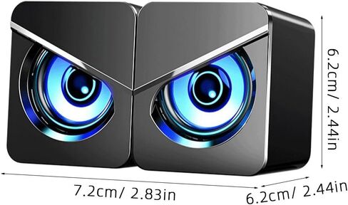 USB Wired Computer Speakers with Deep Bass for Desktop and Laptop, External Loudspeaker Box for Home Office and Gaming, USB Charging Powered Surround Sound Audio in Kuwait