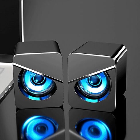 USB Wired Computer Speakers with Deep Bass for Desktop and Laptop, External Loudspeaker Box for Home Office and Gaming, USB Charging Powered Surround Sound Audio in Kuwait