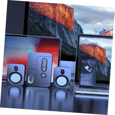 سماعات كمبيوتر Cabilock USB محمولة لسطح المكتب والكمبيوتر المحمول مع صوت محيطي ثلاثي الأبعاد ومضخم صوت عميق، ومكبر صوت أسود مدمج للوسائط المتعددة للاستخدام المكتبي والمنزلي in Kuwait