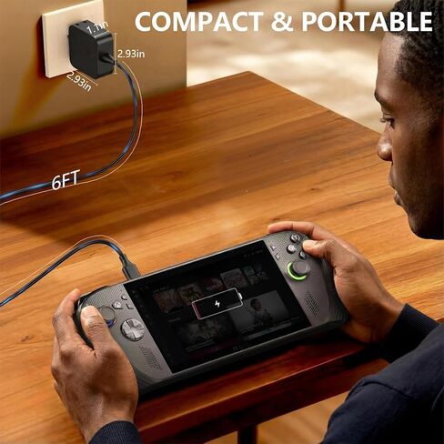 شاحن USB C بقدرة 65 وات متوافق مع ASUS ROG Xbox Ally X، شاحن سريع 6FT متوافق مع Nintendo Switch 1/2، وSteam Deck، وLegion Go، وMSI Claw، وGPD Win، وAyaneo، وOneexplayer والكمبيوتر المحمول in Kuwait