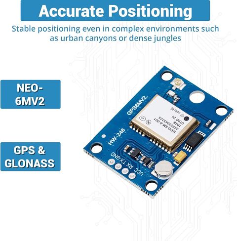 5-Pack GY-NEO6MV2 NEO-6M وحدة التحكم في الطيران GPS 3V-5V مع هوائي سيراميك فائق لـ Arduino EEPROM APM 2.5 in Kuwait
