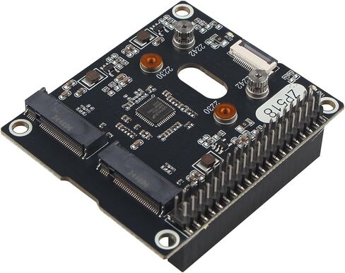 ZDE ZP518 PCIe إلى Dual M.2 HAT Key M NVMe SSD PCIe الطرفية لوحة محول محرك الحالة الصلبة لـ Raspberry Pi 5 دعم M.2 NVMe SSD 2230 2242 in Kuwait