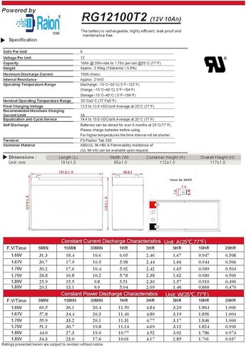 Raion Power 12V 100Ah Group 27 بديل متوافق مع بطارية AGM القابلة لإعادة الشحن لـ NPP Power NP12-90AhS in Kuwait