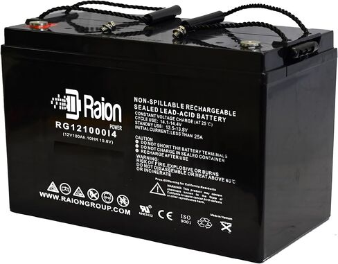 Raion Power 12V 100Ah Group 27 بديل متوافق مع بطارية AGM قابلة للشحن لدوراسيل DURA12-100C/FR in Kuwait