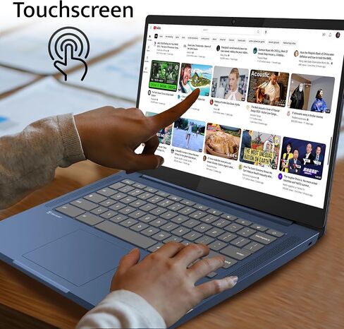 Lenovo IdeaPad Slim 3 Chromebook، كمبيوتر محمول بشاشة لمس 14 بوصة FHD IPS، MediaTek Kompanio 520، 4 جيجابايت LPDDR4X، 64 جيجابايت eMMC، كاميرا عالية الدقة، WiFi 6، نظام تشغيل Chrome، Abyss Blue (متجدد) in Kuwait