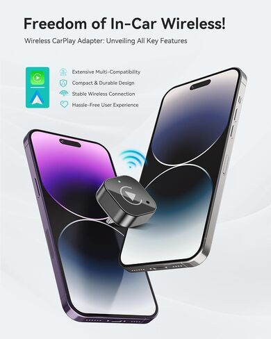 محول Spedal Wireless CarPlay USB C، الجيل الثاني 2 في 1 Android Auto Wireless Dongle، 2026 تمت ترقيته إلى محول لاسلكي لسيارات CarPlay 2016+ Factory CarPlay، لا يوجد اتصال سريع، يتضمن USB-A in Kuwait