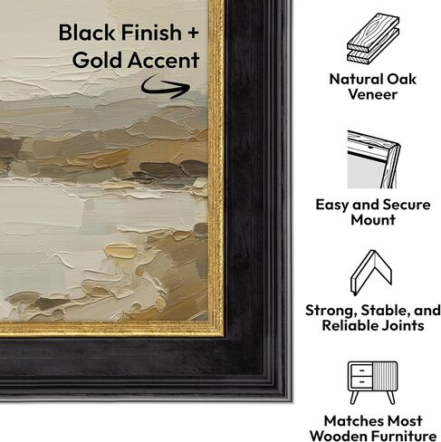 Black and Gold TV Frame (32",43",50",55",65",75",85") Compatible with Samsung/Pro, TCL NXTVISION/Pro and Hisense CanvasTV, Easy Installation (Hisense CanvasTV, 75") in Kuwait