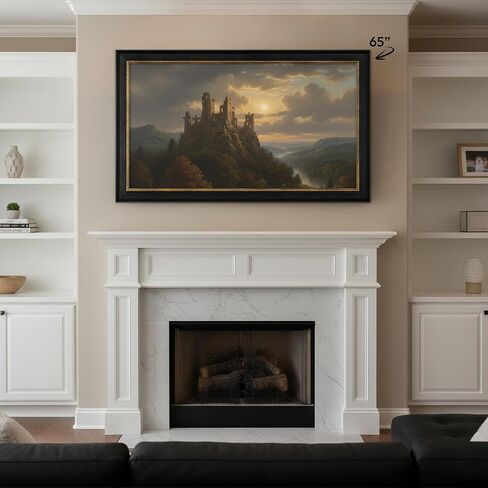 Black and Gold TV Frame (32",43",50",55",65",75",85") Compatible with Samsung/Pro, TCL NXTVISION/Pro and Hisense CanvasTV, Easy Installation (Hisense CanvasTV, 75") in Kuwait