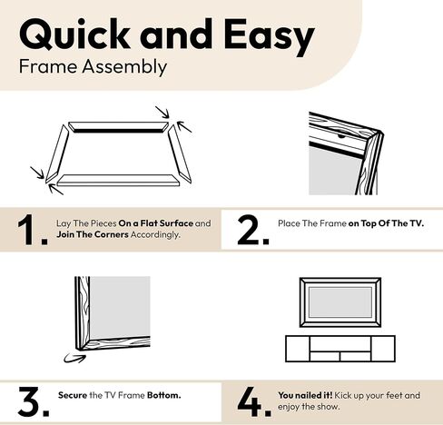 Black and Gold TV Frame (32",43",50",55",65",75",85") Compatible with Samsung/Pro, TCL NXTVISION/Pro and Hisense CanvasTV, Easy Installation (Hisense CanvasTV, 75") in Kuwait