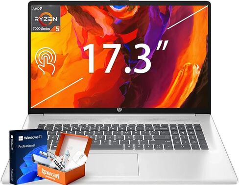 HP 17.3 Inch Touchscreen Laptop, AMD Ryzen 5 7430U, 16 GB RAM, 1 TB SSD, 17.3" HD+ Anti-Glare, Wi-Fi 6, Copilot AI, 128 GB USB Flash Drive, Fast Charge, Windows11 Pro, W/Accessories in Kuwait