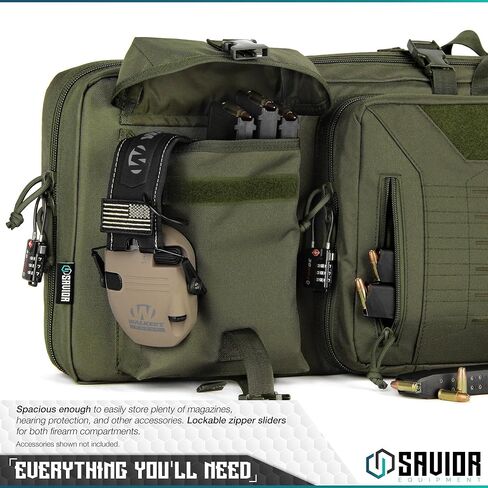 Savior Equipment Urban Warfare Tactical Double Long Gun Bag Case Backpack w/Pistol Handgun in Kuwait