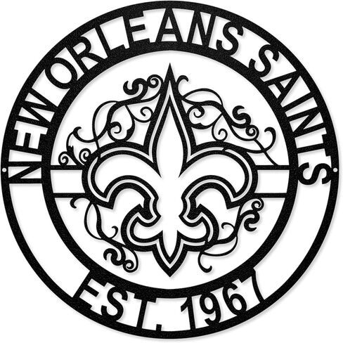 لافتة معدنية مقطوعة بالليزر من NFL New Orleans Saints، باللون الأسود in Saudi Arabia
