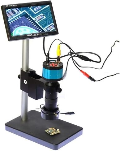 مجهر 2.0MP HD 2 في 1 كاميرا مجهرية صناعية مع قاعدة حامل وشاشة LCD مقاس 7 بوصات مجهر إلكتروني in Kuwait