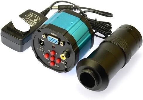 مجهر 2.0MP HD 2 في 1 كاميرا مجهرية صناعية مع قاعدة حامل وشاشة LCD مقاس 7 بوصات مجهر إلكتروني in Kuwait