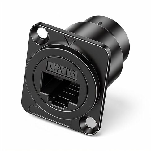 Styquenzer Bulkhead Feed Thru Coupler, Rj45 Cat6 Panel Mount Adapter Female-to-Female Ethernet Pass-Through Connector XLR/D-Panel Mountable Interface Adapter Starlink Wall Kit in Kuwait