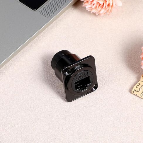 Styquenzer Bulkhead Feed Thru Coupler, Rj45 Cat6 Panel Mount Adapter Female-to-Female Ethernet Pass-Through Connector XLR/D-Panel Mountable Interface Adapter Starlink Wall Kit in Kuwait