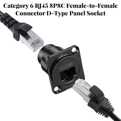 Styquenzer Bulkhead Feed Thru Coupler, Rj45 Cat6 Panel Mount Adapter Female-to-Female Ethernet Pass-Through Connector XLR/D-Panel Mountable Interface Adapter Starlink Wall Kit in Kuwait