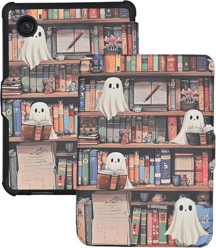 Case for Kobo Clara Colour/Clara BW/Kobo Clara 2E eReader 6 inch, Bookshelf Theme for Reading Premium PU Leather Protective Cover with Auto Sleep Wake, Spooky Ghost in Kuwait