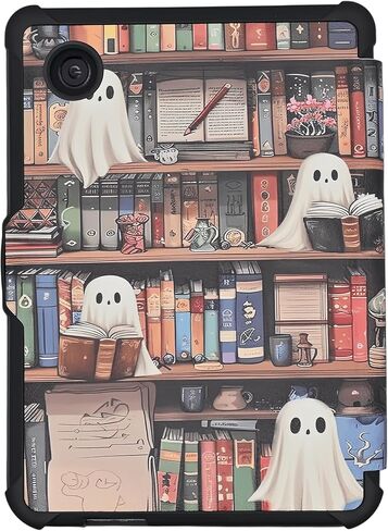 Case for Kobo Clara Colour/Clara BW/Kobo Clara 2E eReader 6 inch, Bookshelf Theme for Reading Premium PU Leather Protective Cover with Auto Sleep Wake, Spooky Ghost in Kuwait