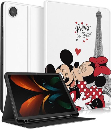 حافظة Besoar اللطيفة لهاتف Samsung Galaxy Tab A8 للفتيات والأطفال - أغطية بتصميم كرتوني لطيف للفتيات والأولاد والبنات والبنات والأزياء الذكية، قبلة in Kuwait