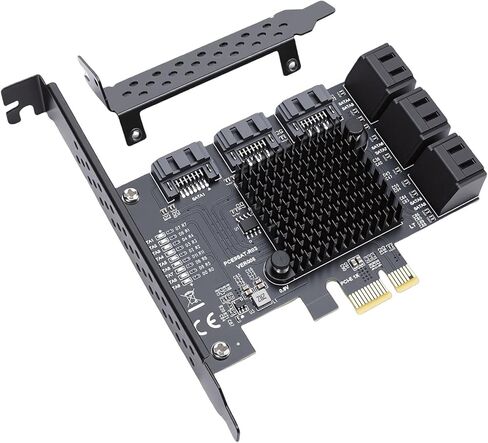 Naroote PCIe إلى 9 منافذ Serial ATA 3.0 بطاقة توسيع، بطاقة تحكم 6 جيجابت في الثانية، محول منفذ تسلسلي مع دعم للفوز، مثالي لتوسيع محرك الأقراص الصلبة SSD in Kuwait