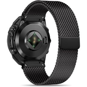 Bolesi Quick Fit Watchband Compatible with Garmin Fenix 8 Pro 47mm/Fenix 7 Pro/6 Pro/5 Plus,22mm Magnetic Buckle Stainless Steel Milanese Loop Mesh Metal Strap for Fenix 8 47mm/7/6/5 Accessory in Saudi Arabia